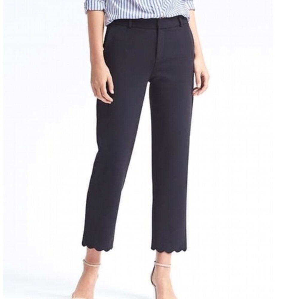 Banana Republic Avery Scallop Pants Navy